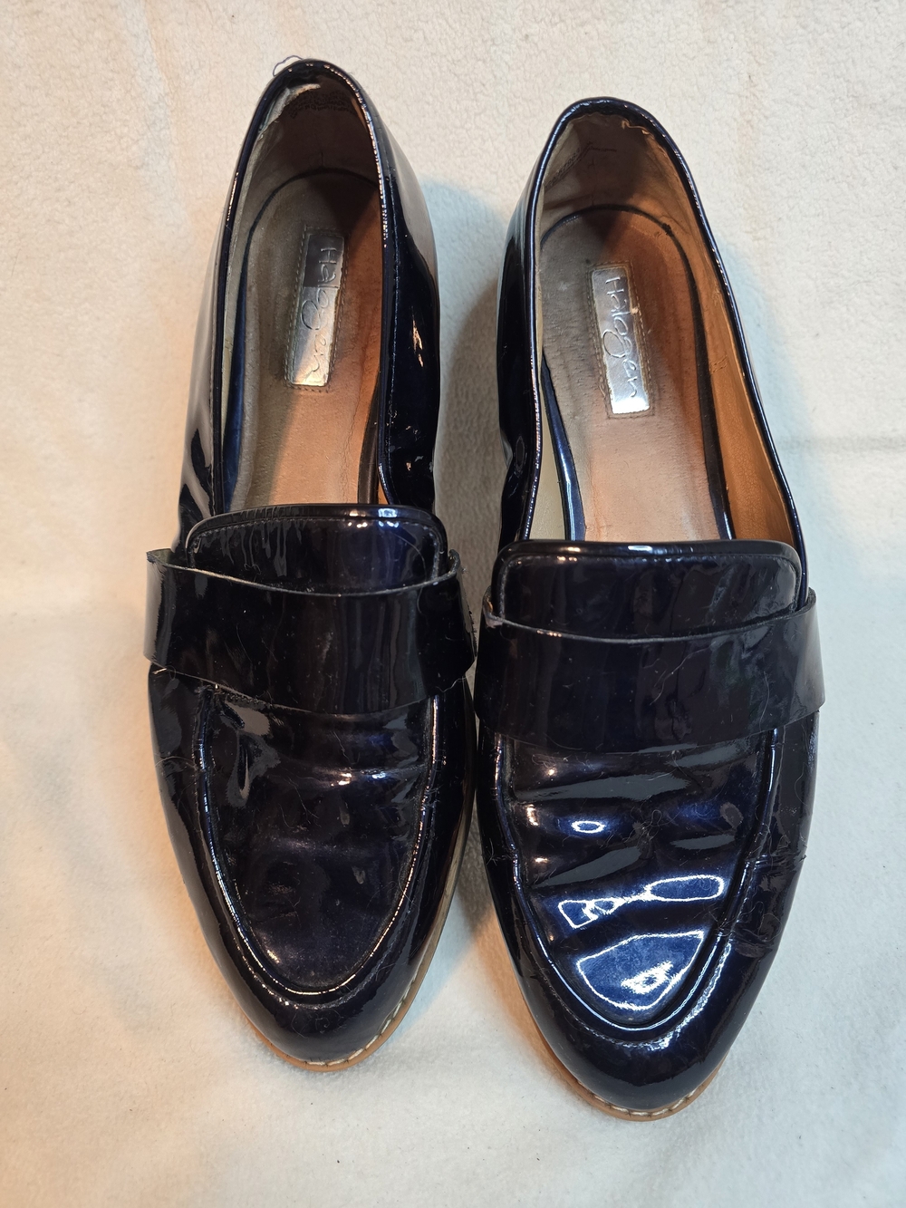 Halogen Navy Patent Loafers for Women. Penny Loafer Style Strap Size 9